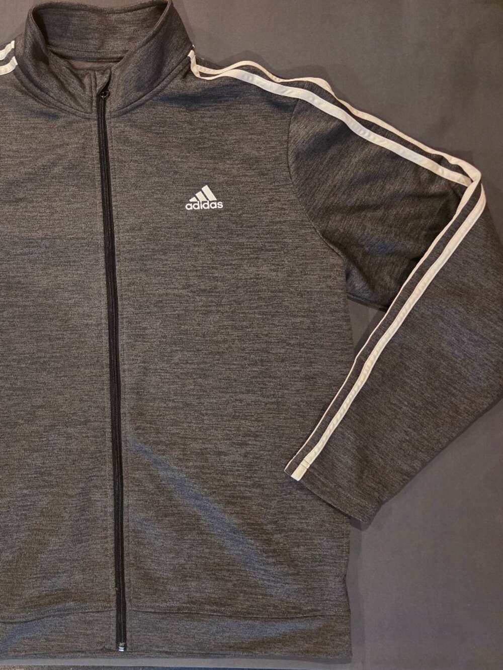 Adidas Men's Large Gray Zip Up Jacket